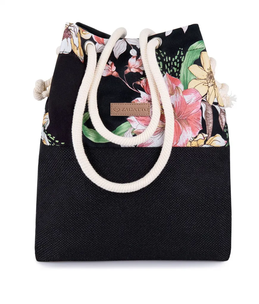 Zagatto Damenhandtasche Schwarz Kollektion Tokio Blumen Motiv Zagatto ZG 605 Tasche